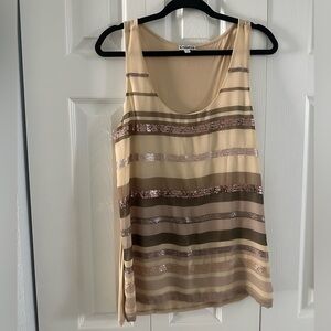 Express size large women’s sequin blouse in gold